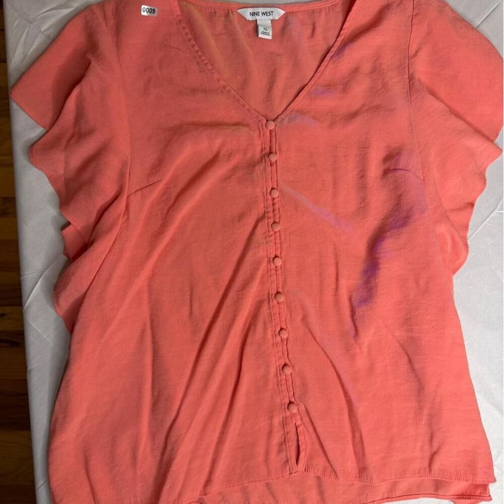 Nine-west Women's Pink and Orange Blouse